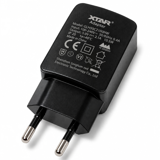 XTAR EU power adapter on a white background